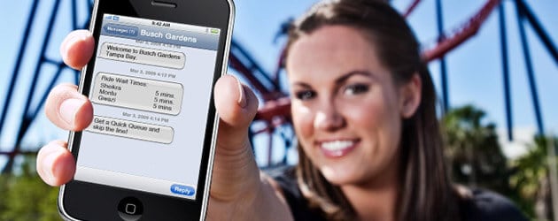 Busch Gardens Tampa Bay offers deals and trivia via in-park text messages