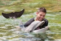 Survivor winner Todd Herzog with Dexter at Discovery Cove in Orlando