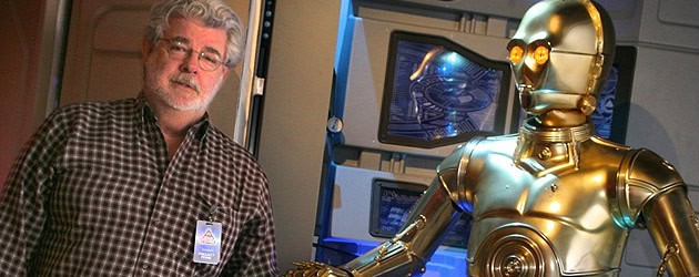 New Star Tours pilot C-3PO joined by creator George Lucas at Disneyland attraction New Star Tours pilot C-3PO joined by creator George Lucas at Disneyland attraction