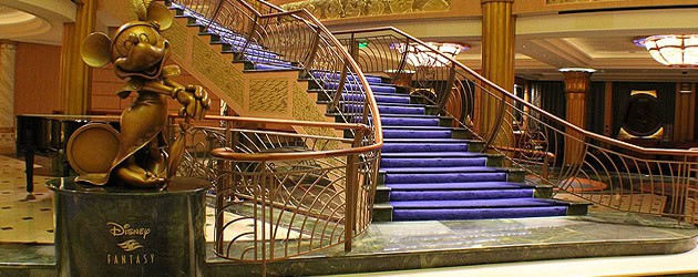 Disney Fantasy interior tour: Stroll through the lavish atrium, browse the shops, and around the restaurants