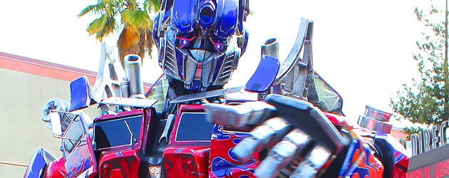 Optimus Prime and Bumblebee roll out for Transformers: The Ride 3D grand opening at Universal Studios Hollywood Optimus Prime and Bumblebee roll out for Transformers: The Ride 3D grand opening at Universal Studios Hollywood