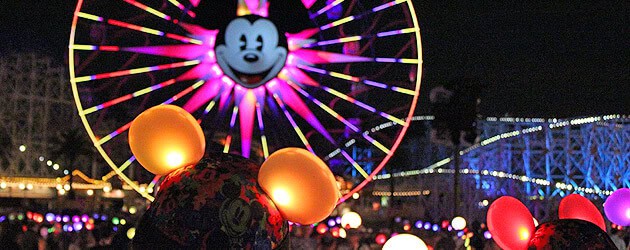 Disneyland debuts Glow with the Show Mickey ears illuminating in sync with World of Color at Disney California Adventure