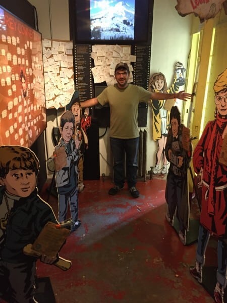 Hanging out with the Goonies in the museum.