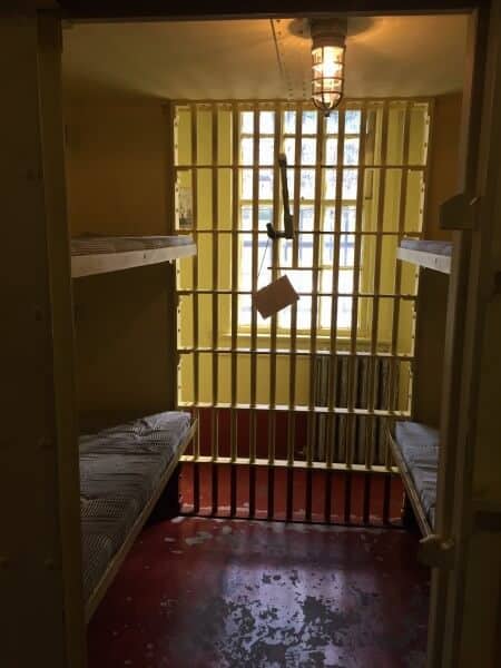 The jail cell where Robert Davi (Jake Fratelli) was imprisoned.