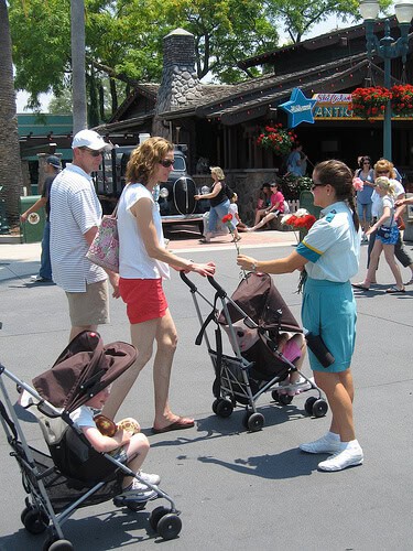 Mother's Day roses being handed out