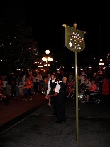 Routing guests backstage behind Main Street