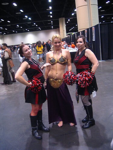 Slave Leia with Sith cheerleaders