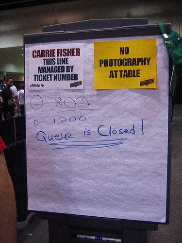 Carrie Fisher autographs - NO PHOTOS