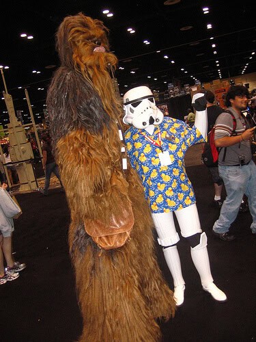 Chewbacca with tourist Stormtrooper