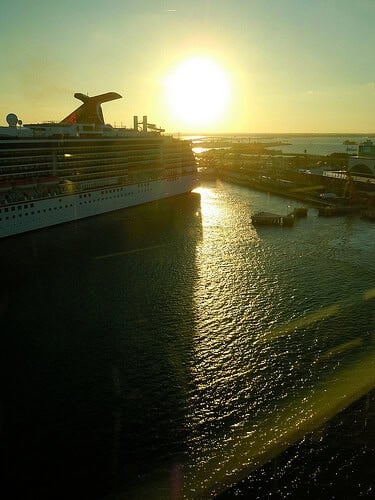 Sunset with ship - Disney Dream