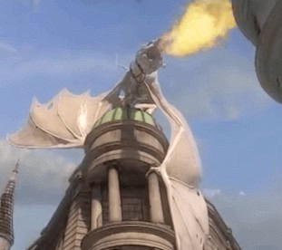 fire-breathing animated dragon
