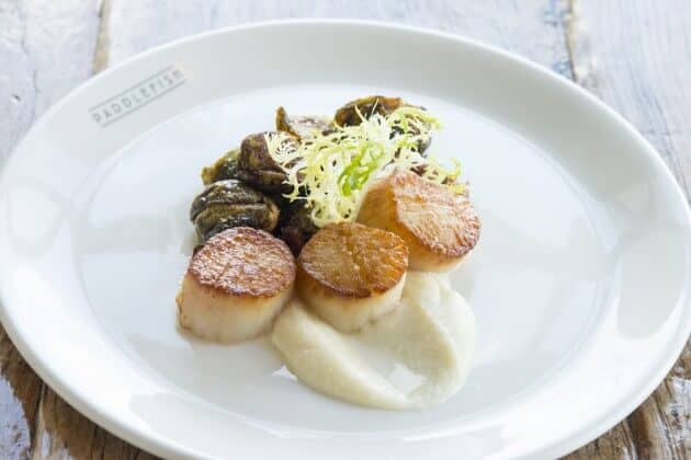 Scallops with Brussel Sprouts and Cauliflower