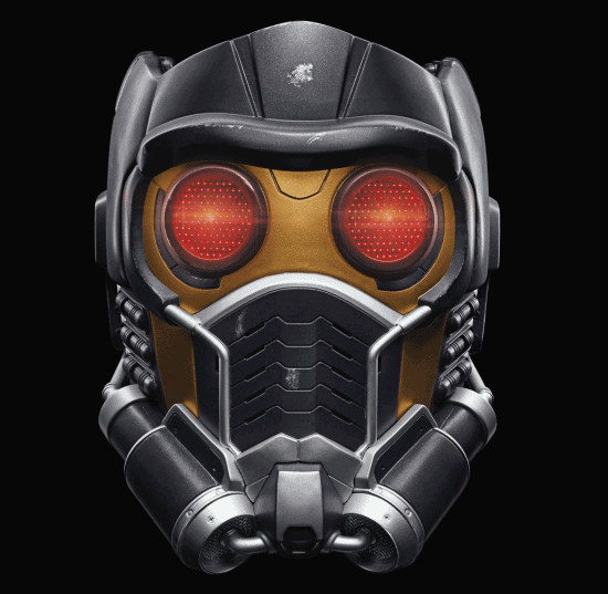 MARVEL LEGENDS SERIES STAR-LORD ELECTRONIC HELMET (1) - Black Background