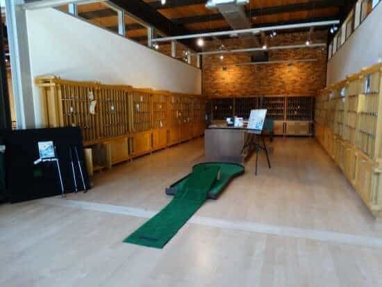 Pixar's putting green and employees mailboxes.