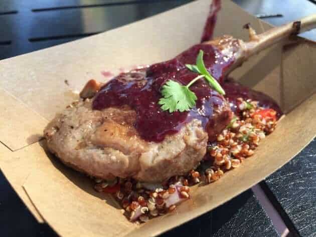 Lamb Chop with Quinoa Salad and Blackberry Gastrique (The Berry Basket)